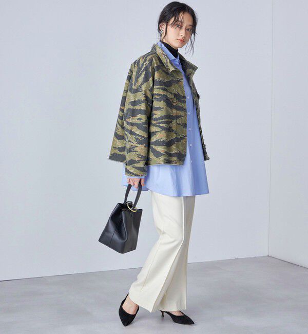 SHIPS for women「〈洗濯機可能〉ミリタリー バックサテン スタンドカラー ブルゾン」|ミリタリー・モッズコート|