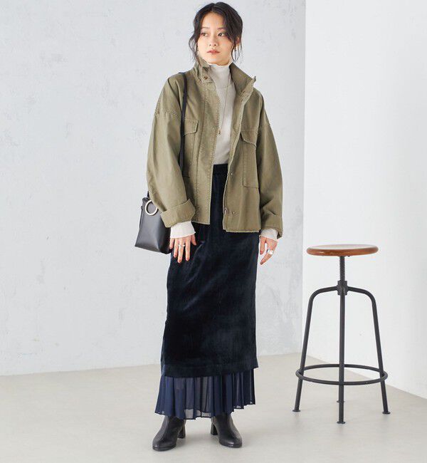 SHIPS for women「〈洗濯機可能〉ミリタリー バックサテン スタンドカラー ブルゾン」|ミリタリー・モッズコート|