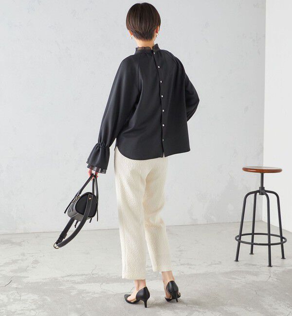 SHIPS for women「〈手洗い可能〉フクレ ジャカード テーパード パンツ」|その他|