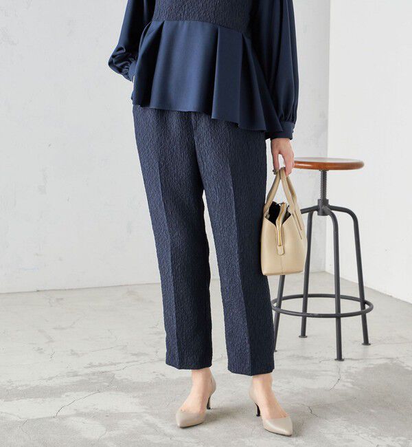 SHIPS for women「〈手洗い可能〉フクレ ジャカード テーパード パンツ」|その他|