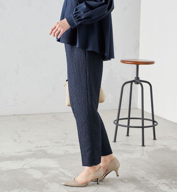 SHIPS for women「〈手洗い可能〉フクレ ジャカード テーパード パンツ」|その他|