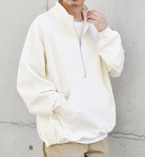 SHIPS any「SHIPS any: COTTON USA ハーフジップ ドロスト プルオーバー スウェット◇」|スウェット・ジャージ|