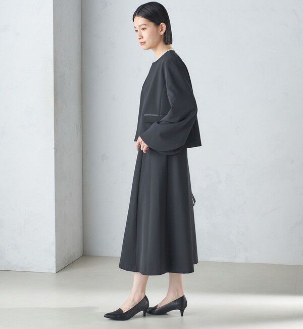 SHIPS for women「〈手洗い可能〉ブラック フォーマル フレア ワンピース（セレモニー対応可）」|ワンピース|