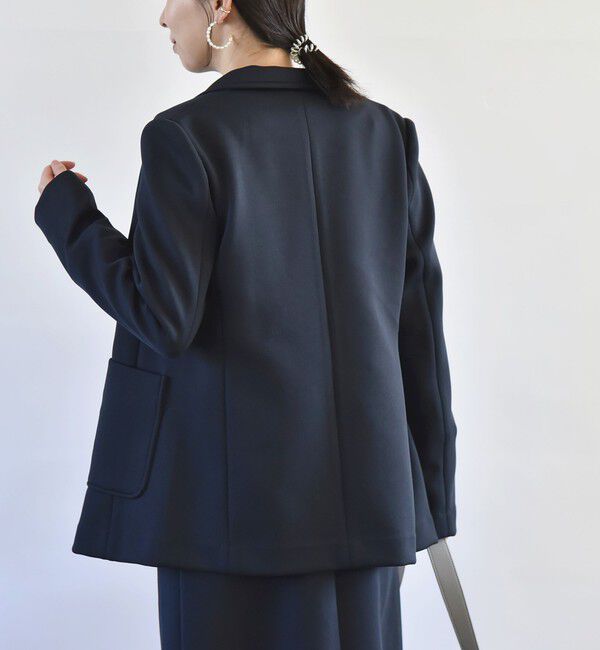 quaranciel「quaranciel:〈洗濯機可能〉ジャージー テーラード ダブル ジャケット」|テーラードジャケット|