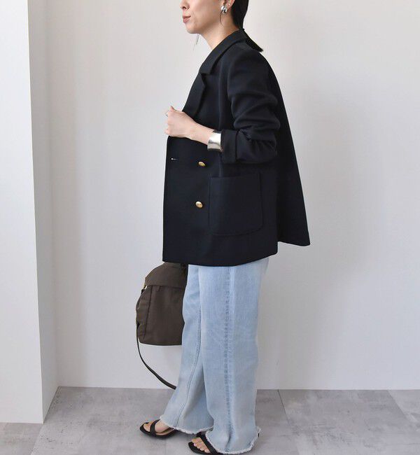 quaranciel「quaranciel:〈洗濯機可能〉ジャージー テーラード ダブル ジャケット」|テーラードジャケット|