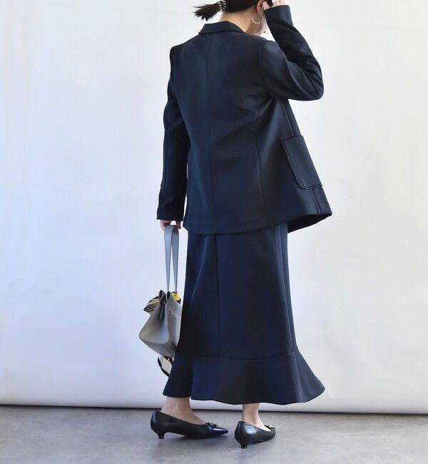 quaranciel「quaranciel:〈洗濯機可能〉ジャージー テーラード ダブル ジャケット」|テーラードジャケット|