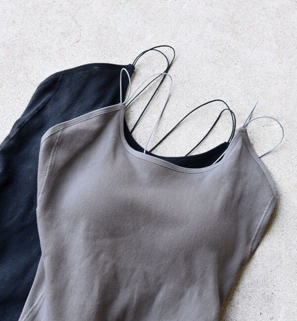 SHIPS any「FRUIT OF THE LOOM:〈洗濯機可能〉カップ付き クロス ブラキャミソール」|インナー|グレー