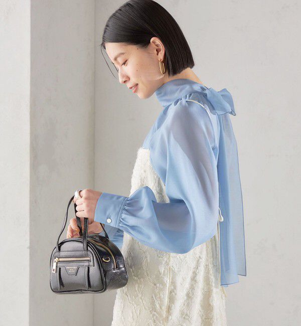 SHIPS for women「〈手洗い可能〉オーガンジー リボン ブラウス」|シャツ・ブラウス|