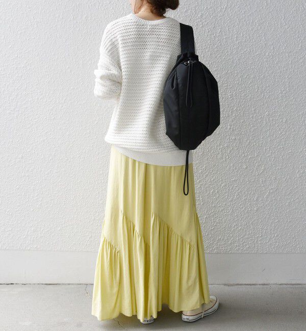 SHIPS any「SHIPS any:〈洗濯機可能〉リネン ミックス パネル ギャザー スカート」|スカート|