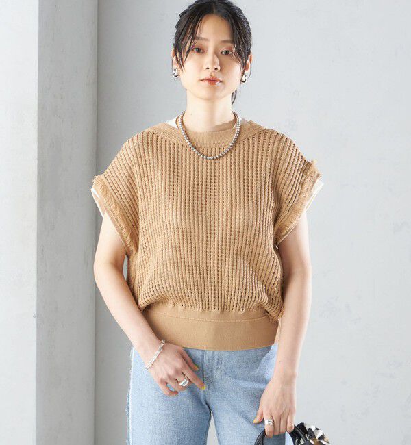 SHIPS for women「〈手洗い可能〉メッシュ 編み 前後 ２WAY ニット ベスト ◇」|ベスト・ジレ|