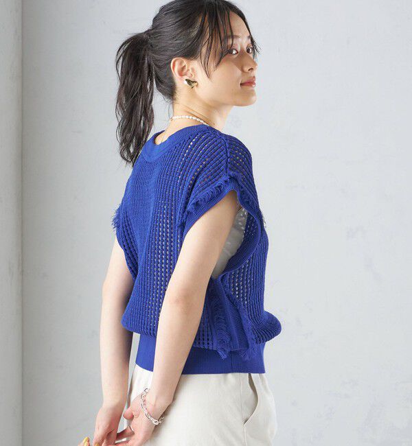 SHIPS for women「〈手洗い可能〉メッシュ 編み 前後 ２WAY ニット ベスト ◇」|ベスト・ジレ|