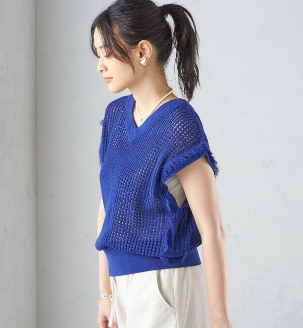 SHIPS for women「〈手洗い可能〉メッシュ 編み 前後 ２WAY ニット ベスト ◇」|ベスト・ジレ|