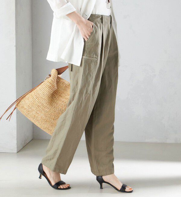 SHIPS for women「〈手洗い可能〉裾 ドロスト カーゴ パンツ ◇」|その他|オリーブ