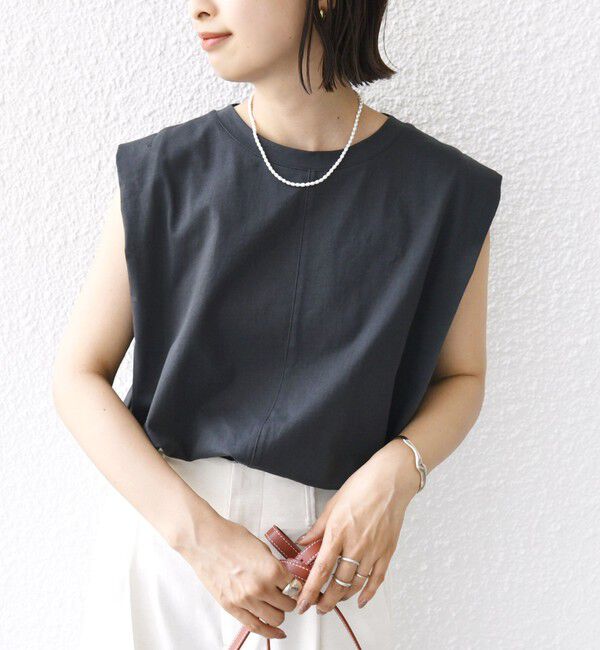 SHIPS for women「〈手洗い可能〉ワンコットン フレンチ スリーブ TEE」|Tシャツ・カットソー|