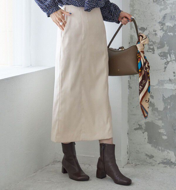 SHIPS for women「〈手洗い可能〉フェイク スエード (ポリエステル) タイト スカート」|タイト|