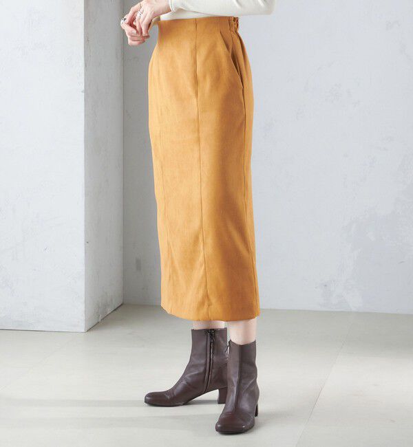 SHIPS for women「〈手洗い可能〉フェイク スエード (ポリエステル) タイト スカート」|タイト|