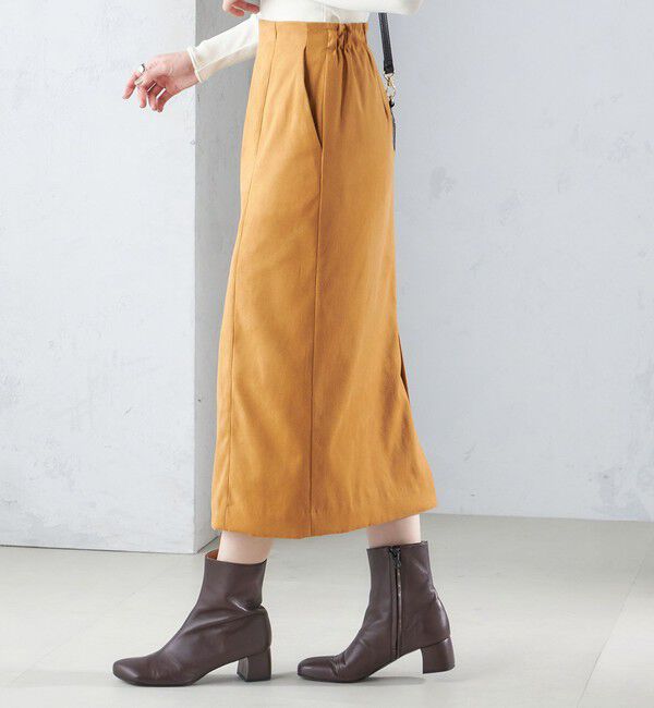 SHIPS for women「〈手洗い可能〉フェイク スエード (ポリエステル) タイト スカート」|タイト|