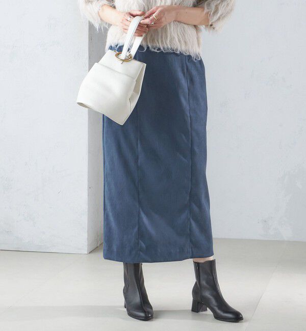 SHIPS for women「〈手洗い可能〉フェイク スエード (ポリエステル) タイト スカート」|タイト|