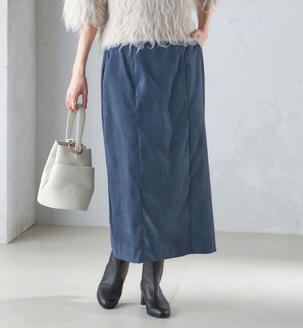 SHIPS for women「〈手洗い可能〉フェイク スエード (ポリエステル) タイト スカート」|タイト|