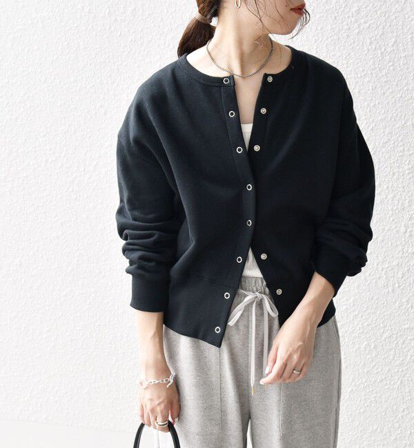 SHIPS any「【WEB限定】SHIPS any: USA コットン 裏起毛 コンパクト スナップ カーディガン」|カーディガン|
