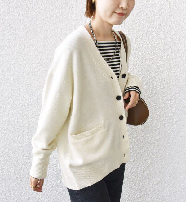 SHIPS for women「〈手洗い可能〉7G ウール カシミヤ Vネック カーディガン」|カーディガン|