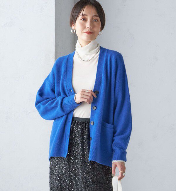 SHIPS for women「〈手洗い可能〉7G ウール カシミヤ Vネック カーディガン」|カーディガン|