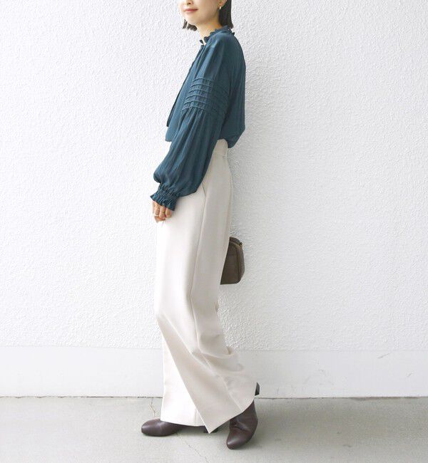 SHIPS for women「〈手洗い可能〉割繊 前後 2WAY 袖タック デザイン ブラウス」|シャツ・ブラウス|