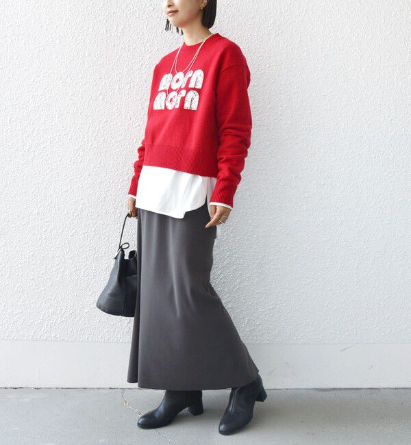 SHIPS for women「【WEB限定】〈手洗い可能〉スパンコール ロゴ ニット」|ニット・セーター|