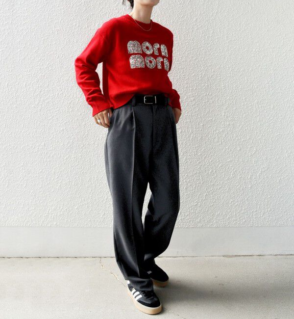 SHIPS for women「【WEB限定】〈手洗い可能〉スパンコール ロゴ ニット」|ニット・セーター|