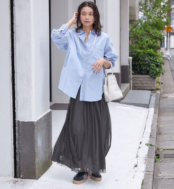 SHIPS for women「〈手洗い可能〉リバーシブル チュール カッセン スカート」|スカート|