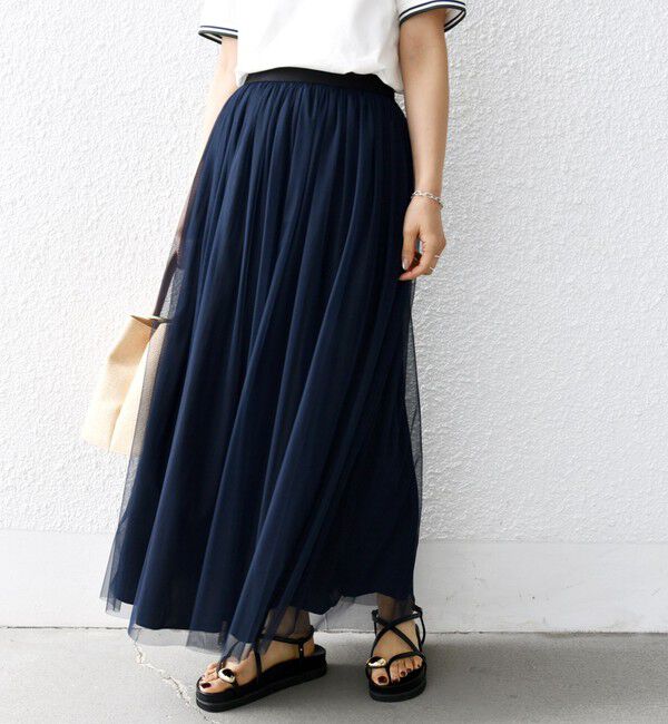 SHIPS for women「〈手洗い可能〉リバーシブル チュール カッセン スカート」|スカート|