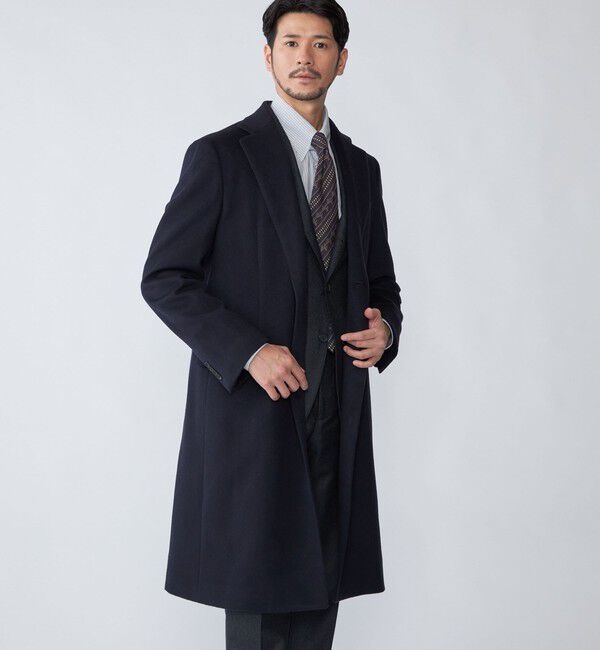 SHIPS「SHIPS: ウール/カシミヤ ロング チェスターコート」|チェスターコート|ネイビー