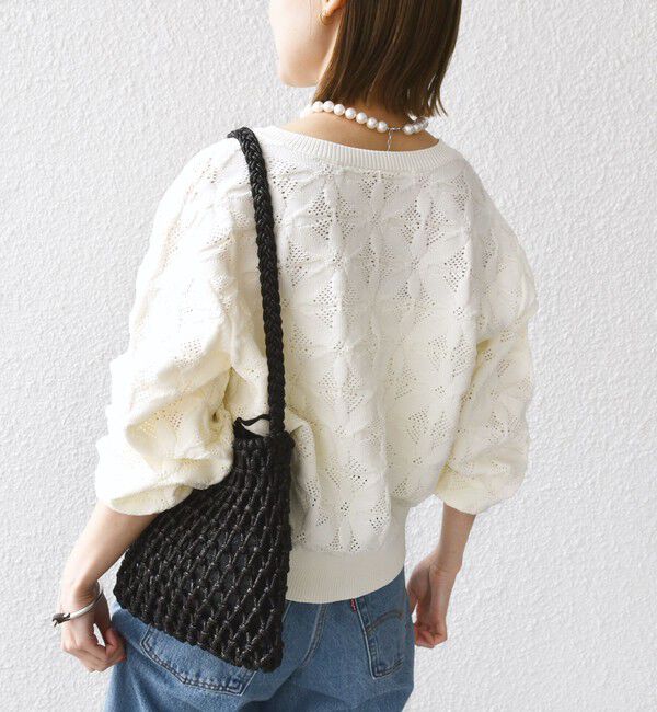 SHIPS for women「【WEB限定】〈洗濯機可能〉2WAY フラワー ジャカード ハーフ ジップ プルオーバー」|ニット・セーター|