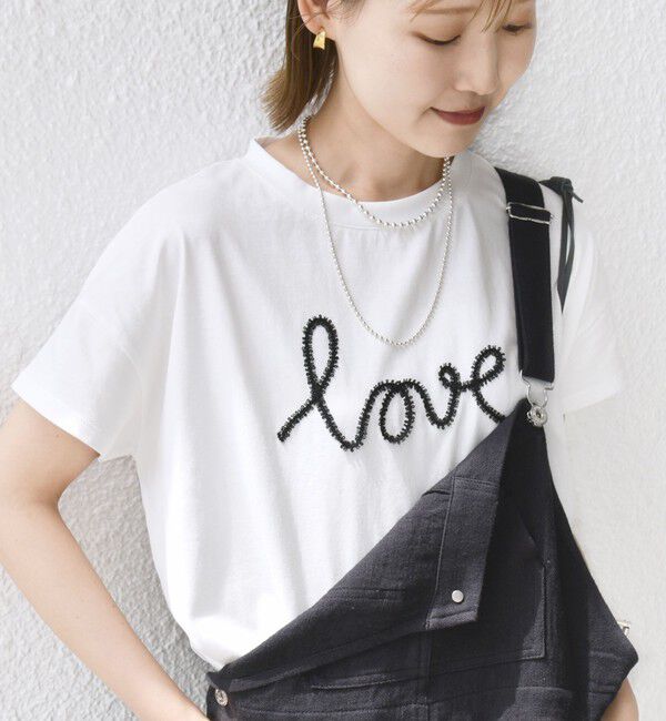 SHIPS for women「【WEB限定】ファンシー コード 刺繍 ロゴ TEE」|Tシャツ・カットソー|ストーン
