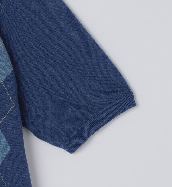 SHIPS「ALANPANE: 16ゲージ アーガイルチェック コットン ニット ポロシャツ」|ニット・セーター|