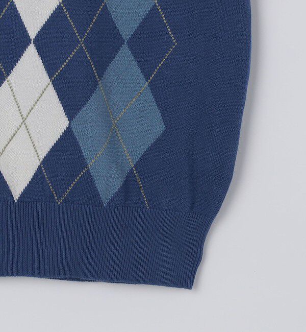 SHIPS「ALANPANE: 16ゲージ アーガイルチェック コットン ニット ポロシャツ」|ニット・セーター|