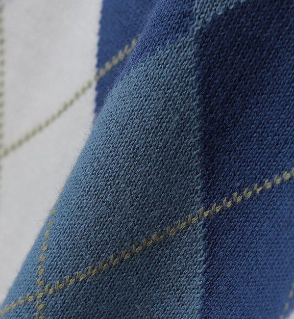 SHIPS「ALANPANE: 16ゲージ アーガイルチェック コットン ニット ポロシャツ」|ニット・セーター|