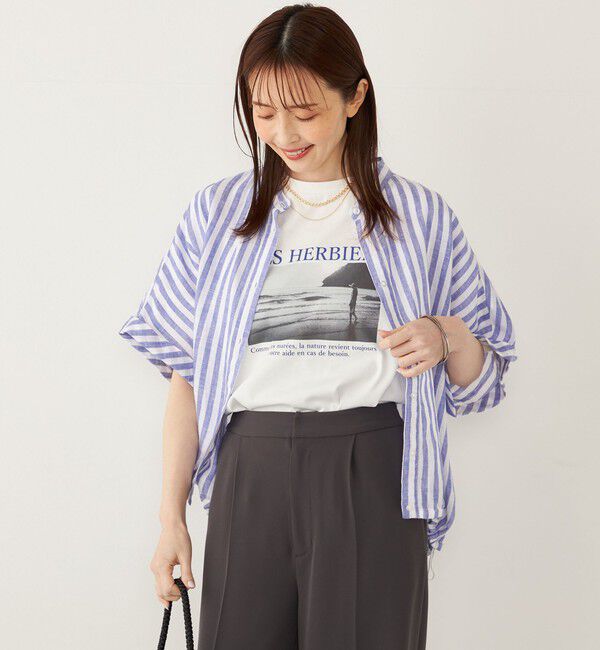 SHIPS Colors 「SHIPS Colors:〈接触冷感・UVカット〉サンセット フォト Tシャツ◇」|Tシャツ・カットソー|