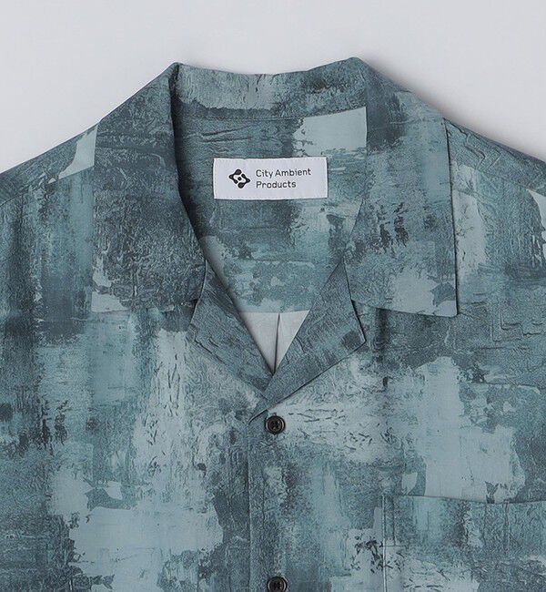 SHIPS「City Ambient Products: オープンカラー ウォール プリント シャツ」|シャツ・ブラウス|