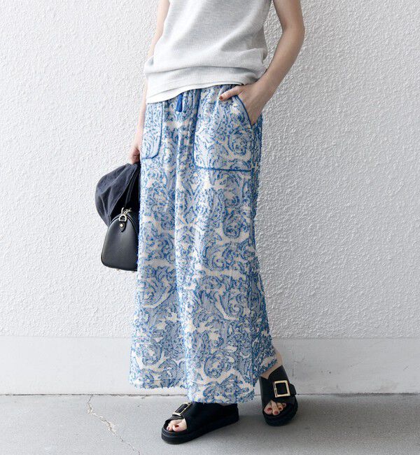 SHIPS any「SHIPS any:〈手洗い可能〉メッシュ ジャカード イージー Iライン スカート」|スカート|