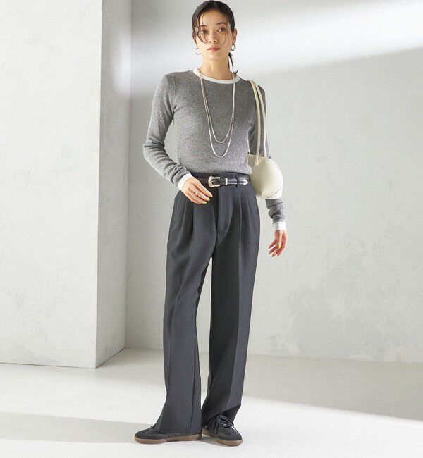SHIPS for women「〈手洗い可能〉TUMUGITO(R) シャーク ツイード タック パンツ」|その他|