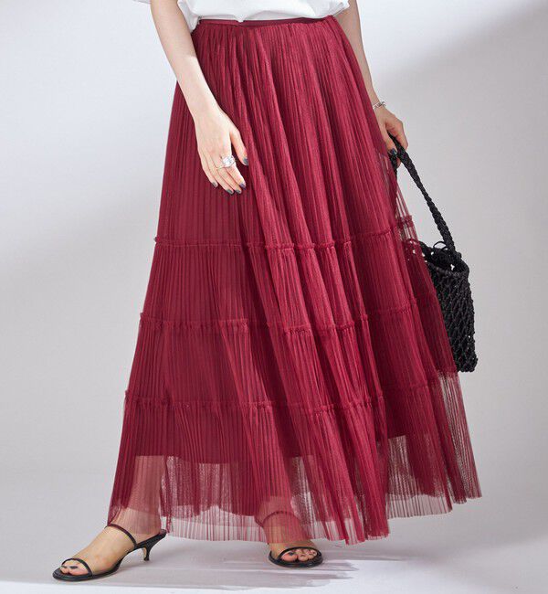 SHIPS for women「〈手洗い可能〉チュール プリーツ ティアード スカート」|スカート|