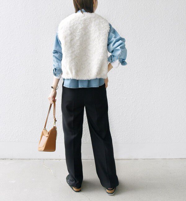 SHIPS for women「ランダム ファー ショート ジレ」|ベスト・ジレ|