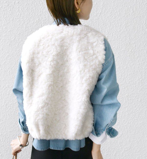 SHIPS for women「ランダム ファー ショート ジレ」|ベスト・ジレ|