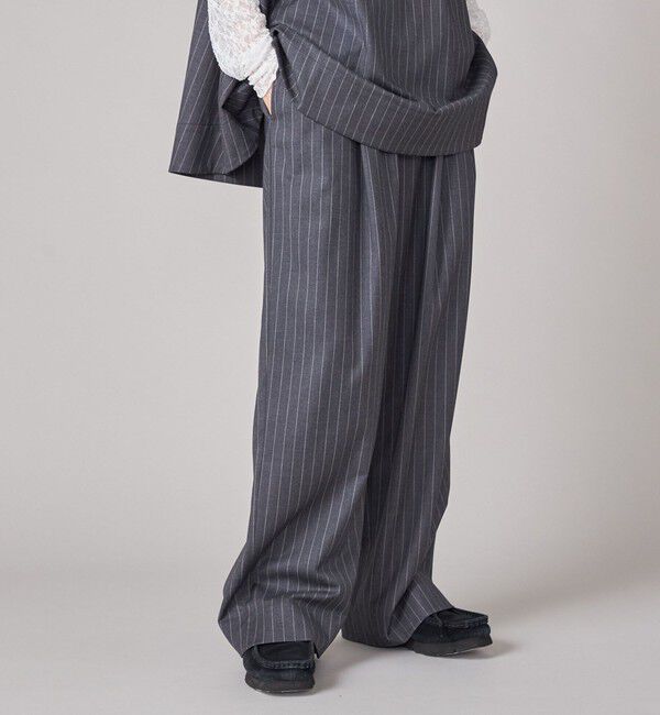 SHIPS for women「SHIPS NINE CASE:〈手洗い可能〉ストライプ イージー パンツ」|その他|