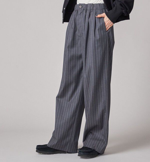 SHIPS for women「SHIPS NINE CASE:〈手洗い可能〉ストライプ イージー パンツ」|その他|