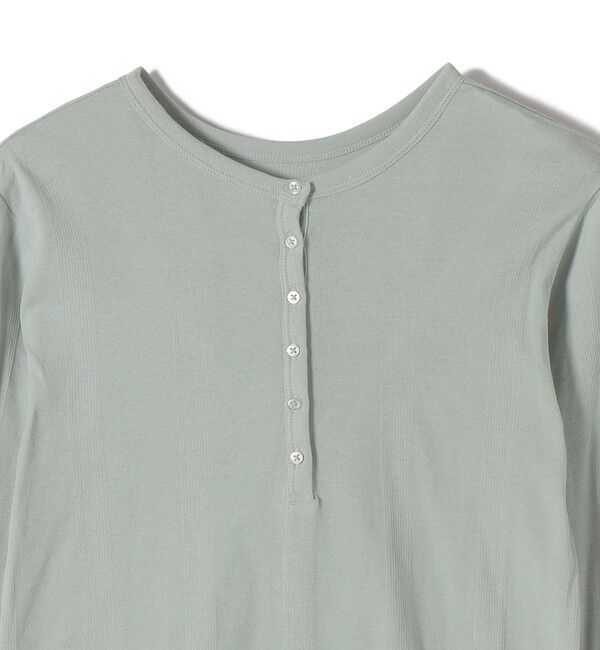 SHIPS for women「《一部追加予約》【SHIPS別注】miller: シアー ヘンリー ネック ロング スリーブ TEE」|Tシャツ・カットソー|