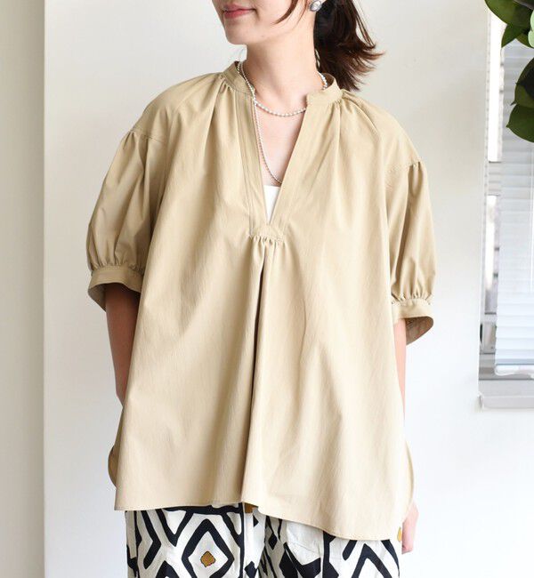 SHIPS for women「〈手洗い可能〉RENU ソフト タイプライター スキッパー 5分袖 ブラウス」|シャツ・ブラウス|