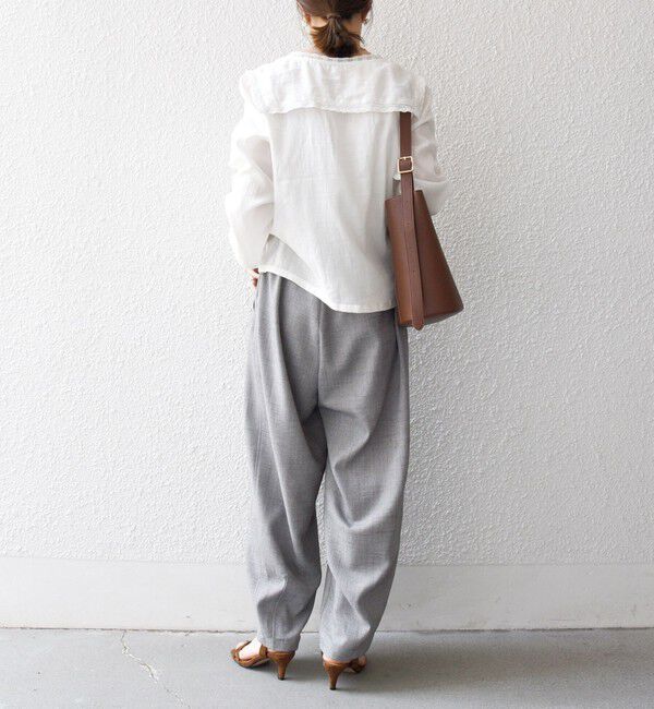 SHIPS any「SHIPS any:〈洗濯機可能〉コットン モス セーラー カラー レース ブラウス」|シャツ・ブラウス|