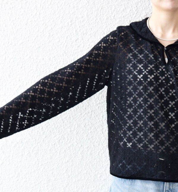 SHIPS any「SHIPS any:〈手洗い可能〉起毛 レース パイピング プルオーバー」|Tシャツ・カットソー|